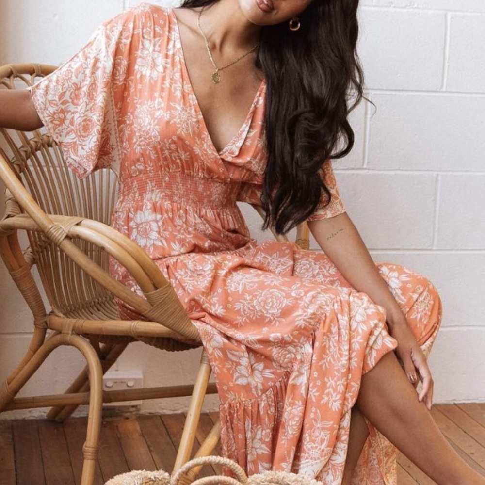 Petal & Pup Orange Maxi Dress - Picture 2 of 8